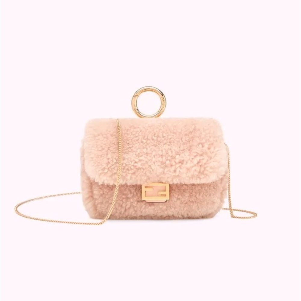 FENDI NANO SHEARLING BAGUETTE